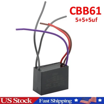 Ventilador de techo condensador 5 cables CBB61 5+5+5uf 250V-300V CA 50/60 Hz relé de alimentación  Foto 1 de 4