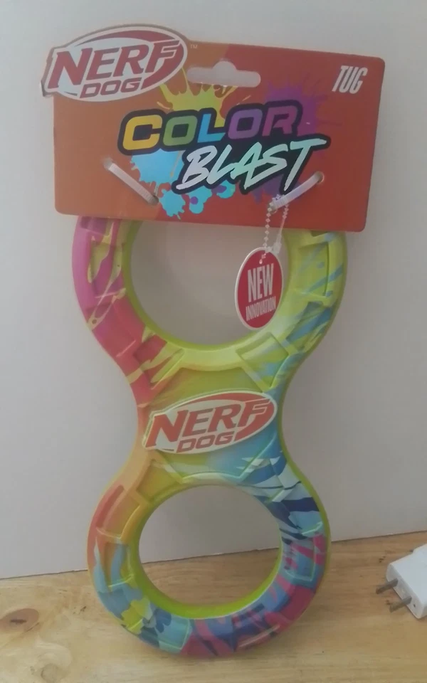 Juguete infinito duradero para perros L+M Nerf Color Blast Rubber Tuff Tug Foto 1 de 1