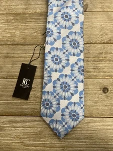 Ben Crump by Verse 9 Blue & White Floral Pattern Neck Tie (NWT)  - Picture 1 of 9