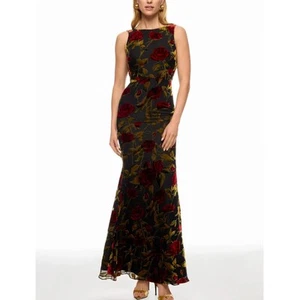 Dress The Population Floral Velvet Gown SMALL Maxi Dress Mermaid Designer $398 - Picture 1 of 13