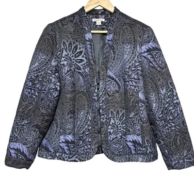 Chaqueta Blazer Coldwater Creek Mujer Brocado Frente Abierto Talla L 14-16 Clásica Foto 1 de 4