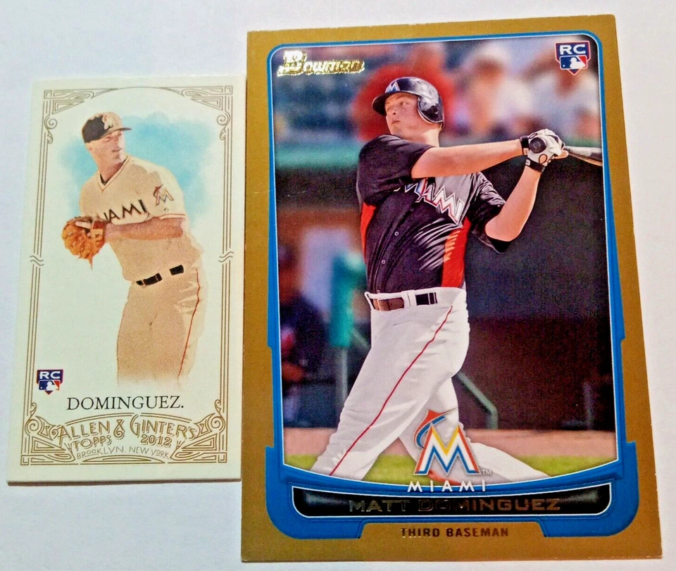 2012 Topps Allen & Ginter Matt Dominguez RC High# SP Mini &2012 Bowman Gold RC - Image 1 of 4