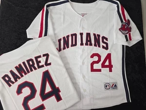 50906 Majestic Cleveland Indians VAUGHN BELLE THOME Vintage Throwback Jersey - Picture 1 of 10