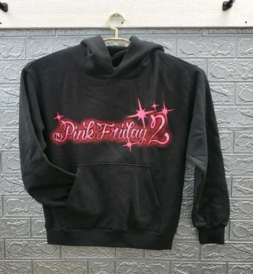 Новый Nicki Minaj розовый пятница 2 аэрограф пуловер толстовка с капюшоном черный размер средний - Изображение 1 из 4