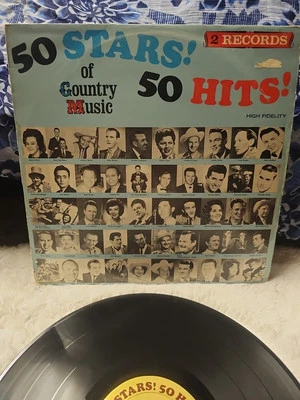 50 Stars!, 50 Hits! Of Country Music - 1966 Mono 2x 12" LP Vinyl Record CMS - Image 1 of 4
