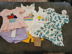 Baby Mädchen Nordstrom 7-teiliges Paket 6 Monate-12 Monate Kleider & Shorts Neu mit Etikett - Bild 1 von 5