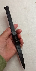 HAND FORGED TWISTED ANTIQUE 10" FARM SPIKE, REFINISHED & PAINTED 083125D - Picture 1 of 5