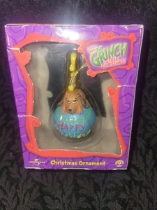 Vintage 2000 THE GRINCH Stola Weihnachtsschmuck Grinch & Hund Max mit Geweih - Bild 1 von 2