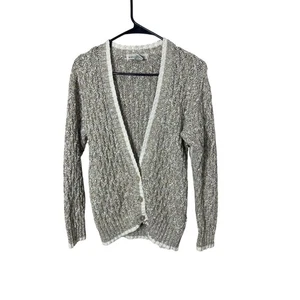 Vintage Boston Traders Zopfmuster Cardigan Pullover M neutrale Töne Knopfleiste - Bild 1 von 5