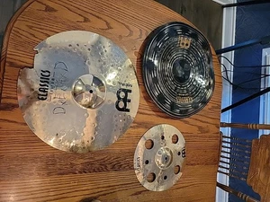 MEINL DAMAGED CYMBAL LOT 18in Dark China 18in Medium Crash 12in Splash - Picture 1 of 7