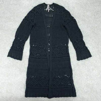 Cárdigan plumero Anthropologie Pointelle talla pequeña negro Foto 1 de 4