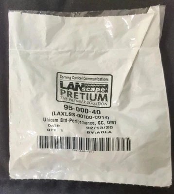 Corning 95-000-40, SC,  OM1 MM mode, Unicam fiber optic connectors - Image 1 of 2