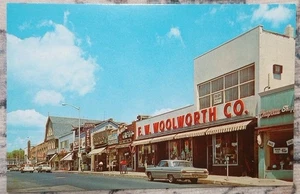 Business District Downtown Pompton Lakes  New Jersey Chrome Postcard - Picture 1 of 4
