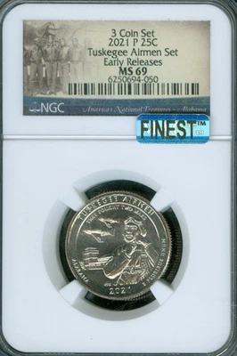 2021 P TUSKEGEE LOGO QUARTER NGC MS69 MAC FINEST REGISTRY SPOTLESS * - Image 1 of 2
