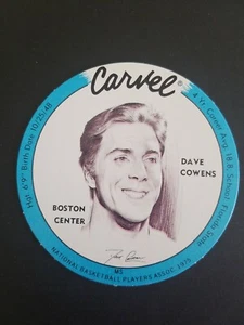 1975 CARVEL BASKETBALL DISC DAVE COWENS BOSTON CELTICS BLUE - Picture 1 of 2