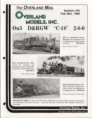 catalogo OVERLAND MODELS MAIL OMI Bulletin 76 1988 USA                     E  bb - Image 1 of 2
