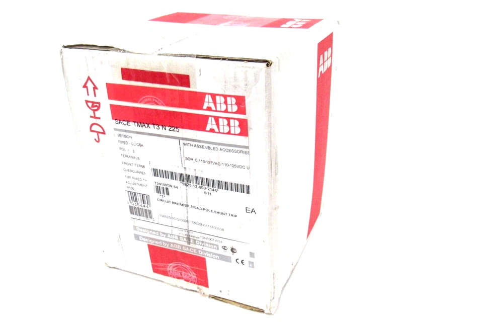 ABB - T3N100TWS4 - SACE Tmax Circuit Breaker w/SHUNT 100A - 3PL - 600V Max