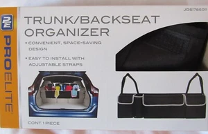Pro Elite Trunk Backseat Organizer for Car Vehicle black new in box - Imagen 1 de 10