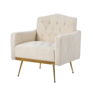 Artiss Armchair Lounge Chair Armchairs Accent Tub Chairs Sherpa Boucle Beige - Picture 1 of 7
