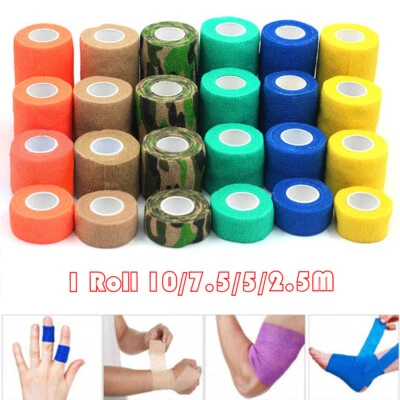 Self Adherent Wrap Adhesive Bandage Gauze Rolls Elastic First Aid Medical Tape - Image 1 of 4