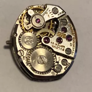 Bulova Watch Co. Movement 17 Jewel Parts/Repair Bulova 5AH Runs - Picture 1 of 6