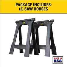 Folding Saw Horse 2 Pack Table Stand Sawhorses Pair Adjustable Plastic Holder