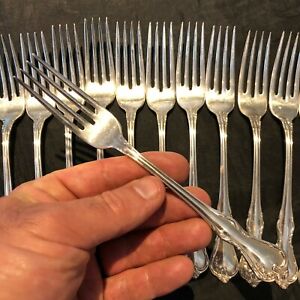 1 - REED BARTON ROSE CASCADE STERLING DINNER FORK 7-1/4" 53g NM (QTY AVAIL) #y25
