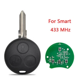 For SMART Cabrio Fortwo City Coupe 450 Car Key Remote Control 3 Buttons 433 MHZ - Picture 1 of 6