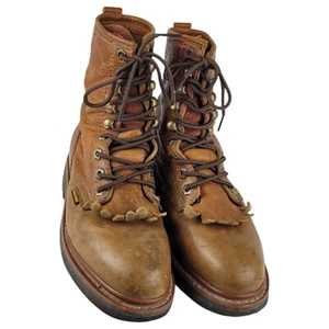 Bonanza Safety Work Boots Mens 6.5 Brown Leather Oil Resistant Steel Toe Lace Up - Picture 1 of 20