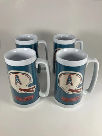 (4) Houston Oilers Thermo Serv Mugs Cover