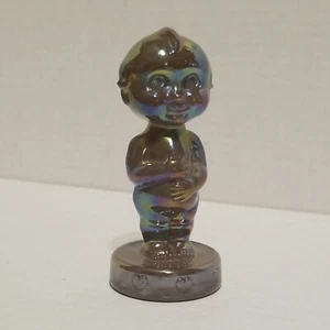 Joe St. Clair Chocolate Carnival Slag Glass Kewpie Cherub Paperweight Figurine - Picture 1 of 10