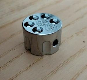 potard knob bouton volume tone basse guitare BARILLET REVOLVER CYLINDER CHROME - Imagen 1 de 4