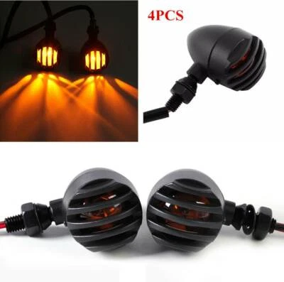 4 PIEZAS Indicador de luces de giro negro para motocicleta Harley Sportster Iron 883 Foto 1 de 4