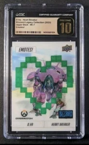 CGC PRÍSTINO 10 2023 BLIZZARD LEGACY COLLECTION D.VA EMOTES 3D E-7 OVERWATCH - Imagen 1 de 2