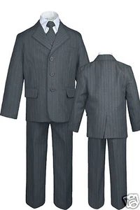 New Infant, Toddler & Boy Wedding Formal Suit BlueGray S,M,L,XL,2T,3T,4T,5,6,-20 - Picture 1 of 6