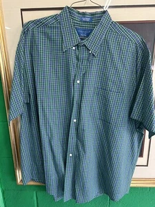 Vintage 80s 90s TownCraft 2XL XXL Green Plaid Short Sleeve Button Down Shirt - Bild 1 von 3