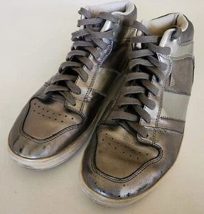 Gola CMA764 - VOTIVE Mens Silver Leather High Top Sneakers Shoes US 8 EU 41 UK 7 - Picture 1 of 7