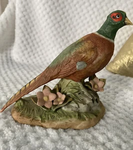 "Estatuilla de faisán pájaro Homco porcelana rosa floral 5"" 1457" - Imagen 1 de 12
