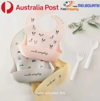 Silicone Baby Feeding Bib with Pocket Catcher Waterproof Roll Up - image 1 of 4