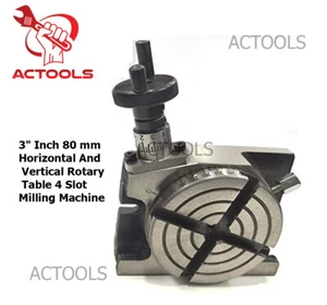 NEW 3" Inch 80mm  Rotary Table Horizontal And Vertical 4 Slot Milling Machine - Picture 1 of 14