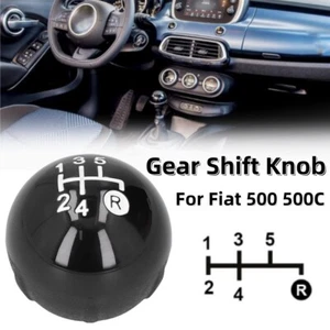 Pomello cambio 5 marce per Fiat 500 500C 2007 -2018 leva cambio manuale nero - Foto 1 di 8