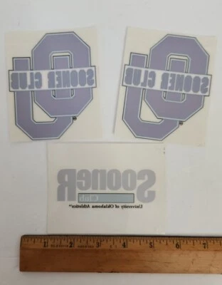 Oklahoma Sooners OU SOONER CLUB Static Cling Decal Window Stickers Lot 0f 3 NEW - Image 1 of 2