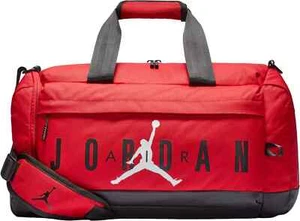 NIKE JORDAN SMALL BLACK RED GYM SPORT Duffel SM0168 BAG SHOE POCKET NWT 60 - Picture 1 of 11