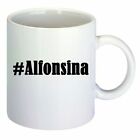 Kaffeetasse #Alfonsina Hashtag Raute Keramik Hhe 9,5cm in Wei