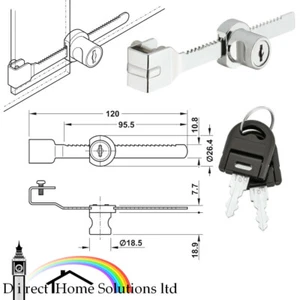 Cerradura de puerta corredera de vidrio Econo sistema de bloqueo de perfil de pie con llave diferente - Imagen 1 de 4