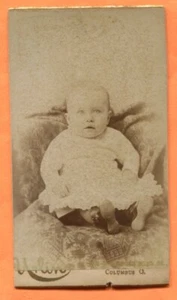 CDV Columbus, OH, Portrait of a Baby, by Urlin, circa 1880s Backstamp - Bild 1 von 3