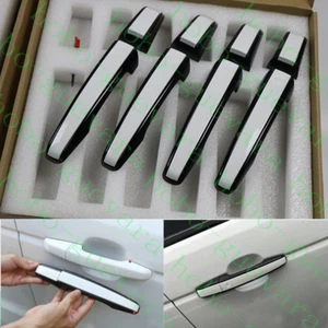 8x White+Black Door Handle Cover Frame For Land Rover Range Rover Sport 2014-17 - Picture 1 of 2