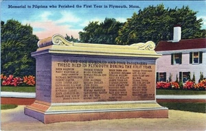 Pilgrims Memorial Plymouth Massachusetts Postcard Unposted - Picture 1 of 2