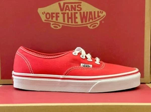 Vans Women's Authentic Red Canvas Skateboarding Shoes Everyday Style New in Box - Picture 1 of 5
