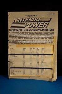 Nintendo Power ORIGINAL "THE COMPLETE NES GAME PAK DIRECTORY" 1989 Video GAME - Picture 1 of 5